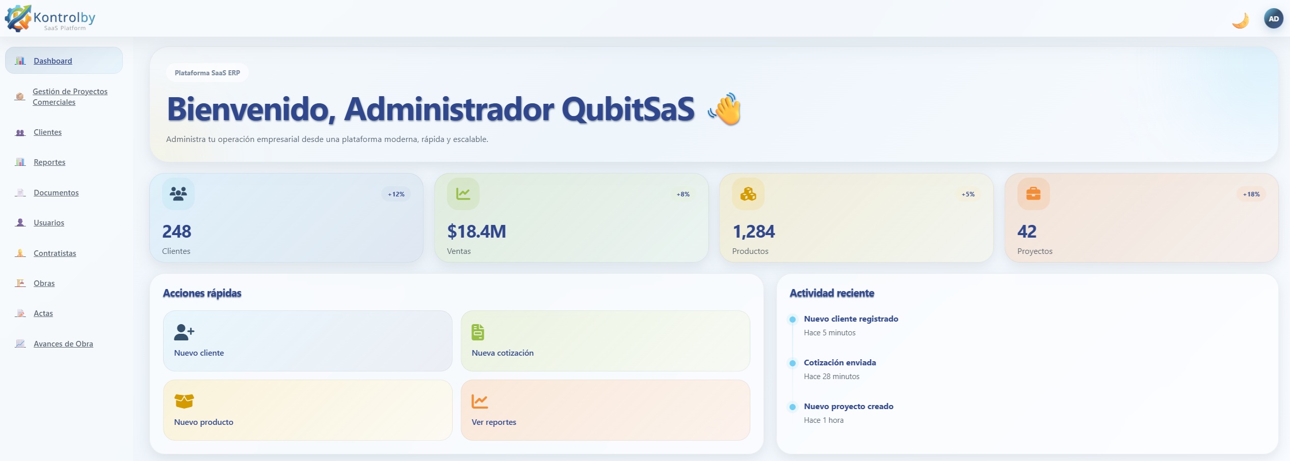 Dashboard SaaS KontrolBy